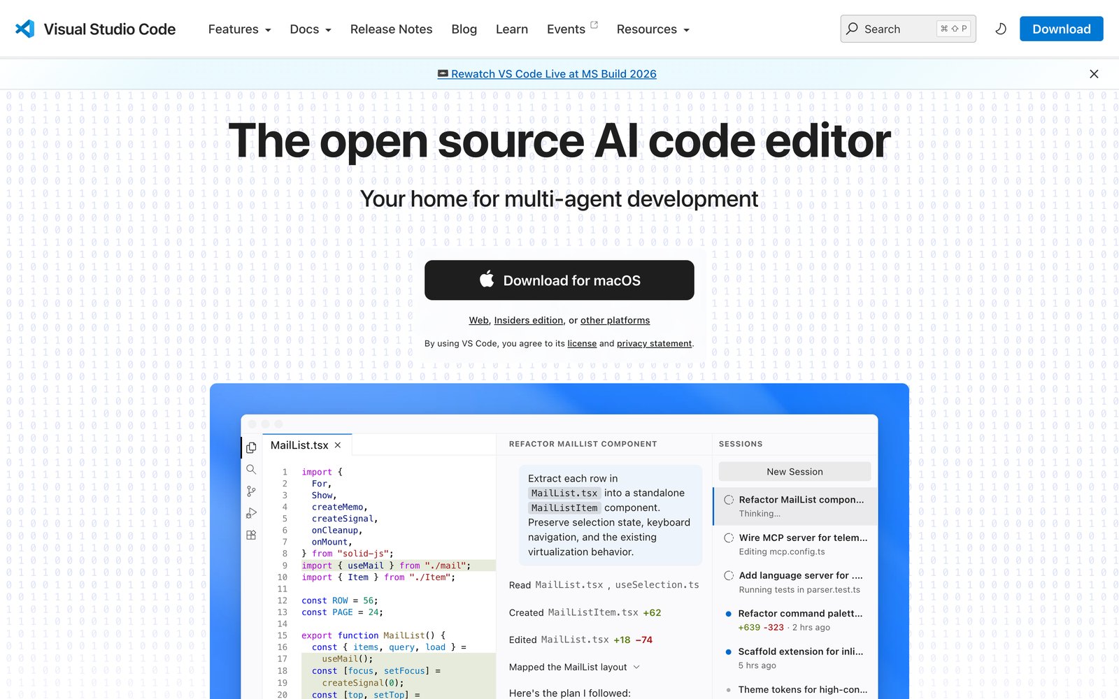 Официальная страница загрузки VS Code