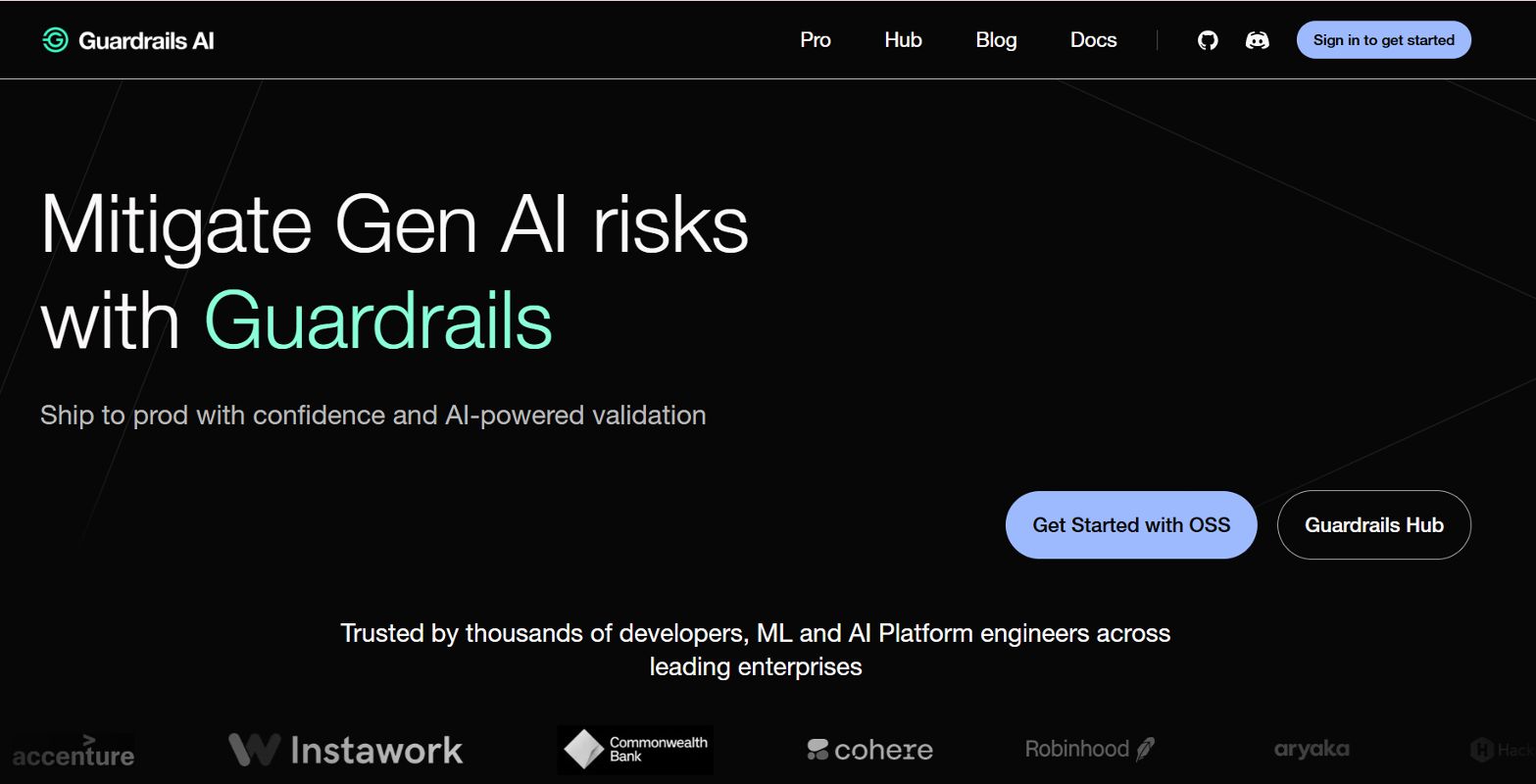 Скриншот Guardrails AI