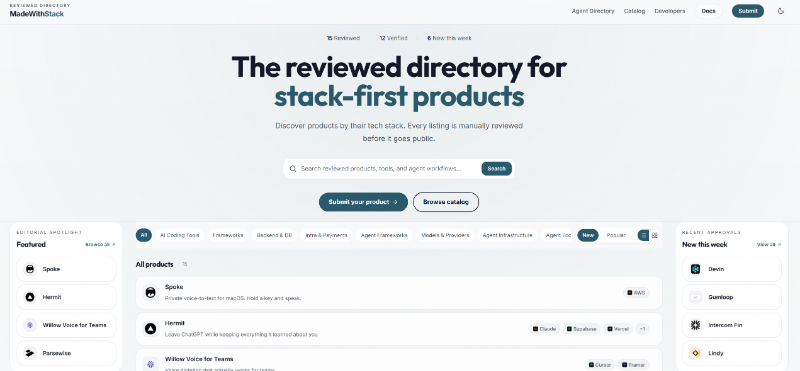 Скриншот MadeWithStack