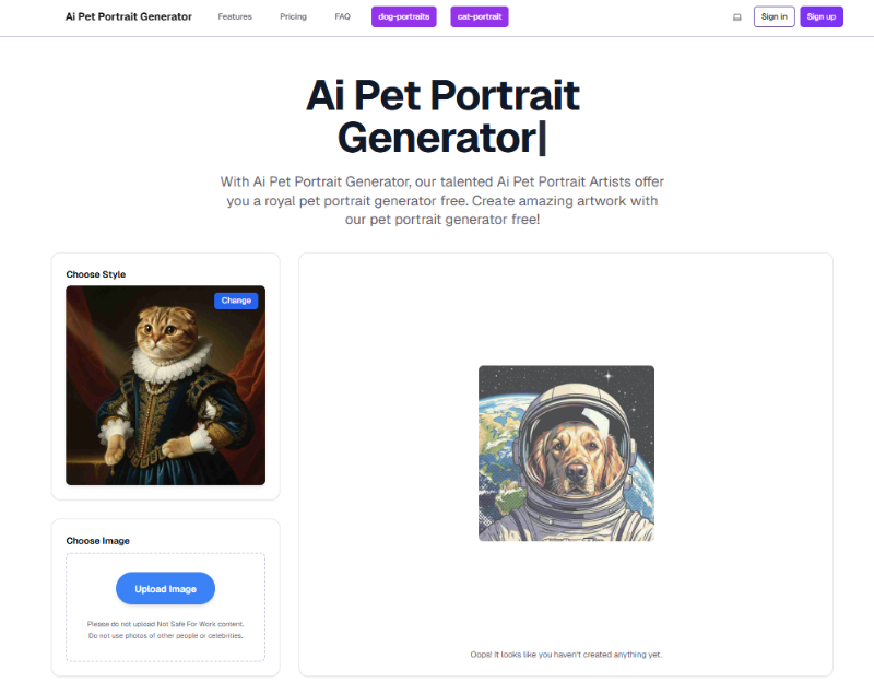Скриншот Ai pet portrait generator