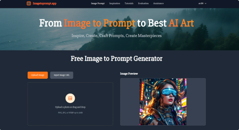 Скриншот Image to Prompt Generator