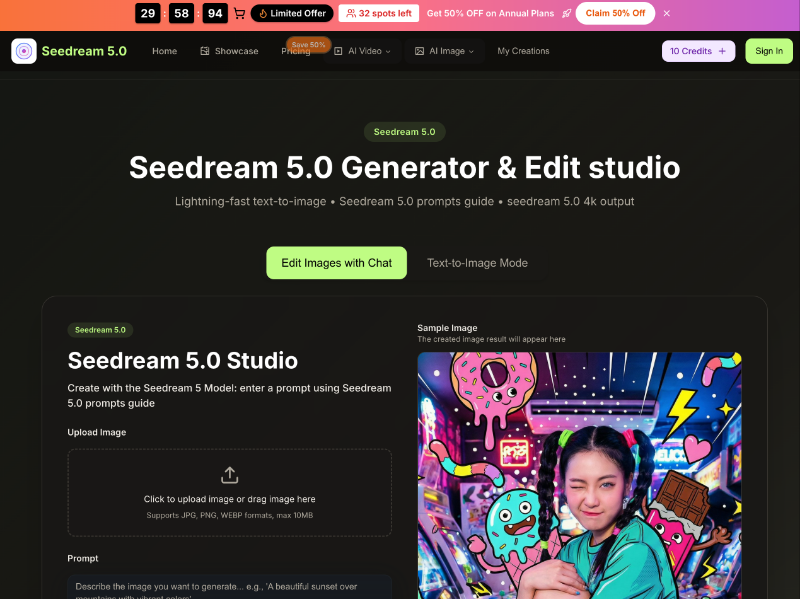 Скриншот seedream5 ai