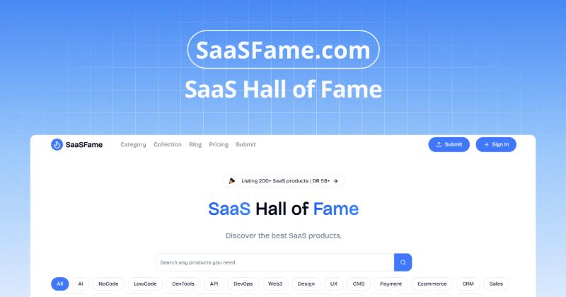 Скриншот SaaSFame