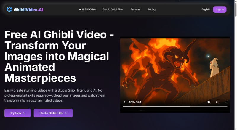 Скриншот AI Ghibli Video