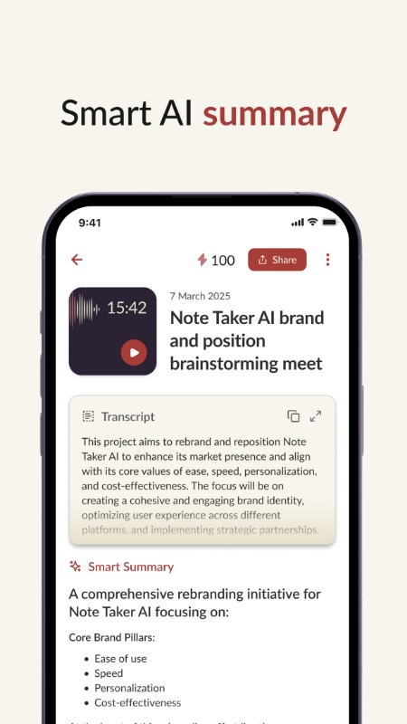 Скриншот AI Note Taker