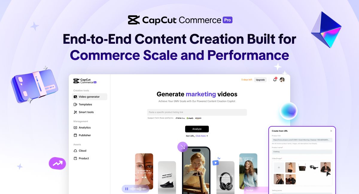 Скриншот CapCut Commerce Pro