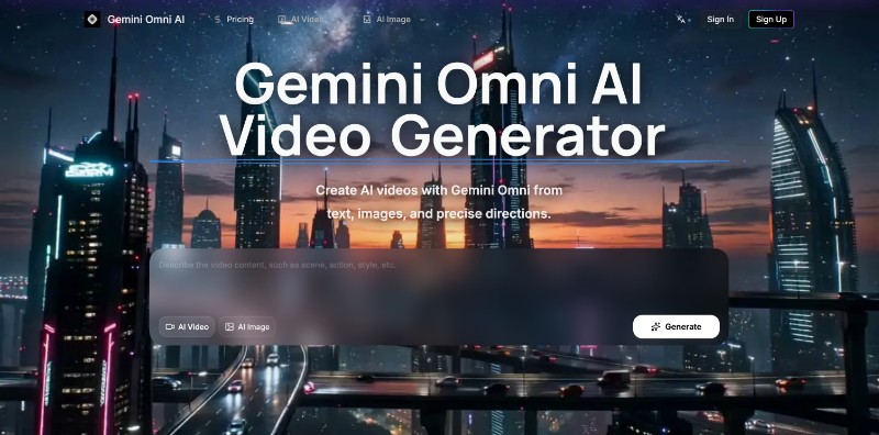 Скриншот Gemini Omni AI Generator