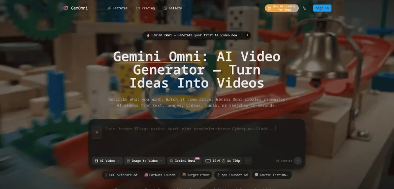 Скриншот Gemini Omni AI Video Editor