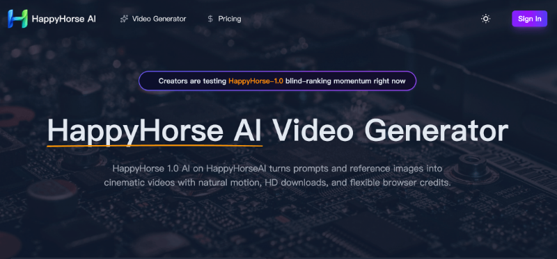 Скриншот HappyHorse AI