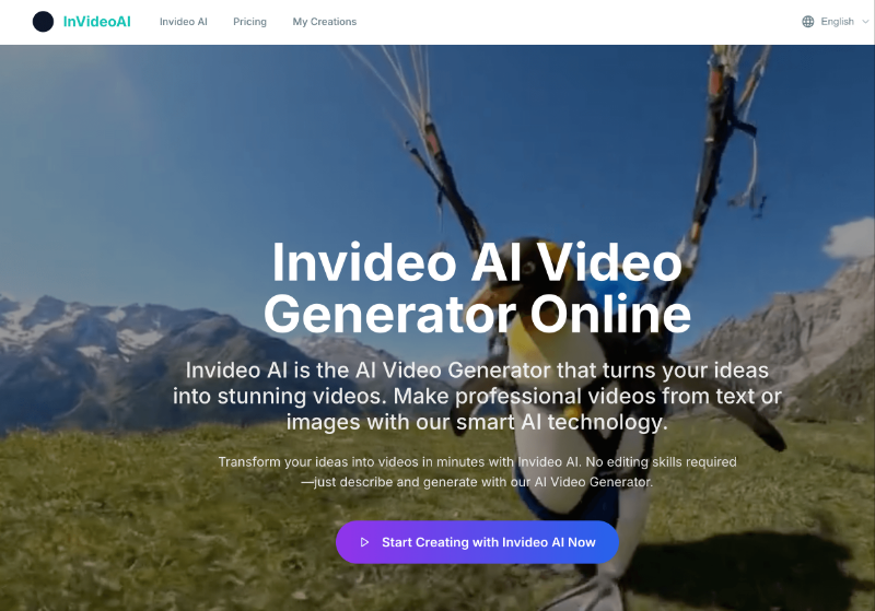 Скриншот Invideo AI