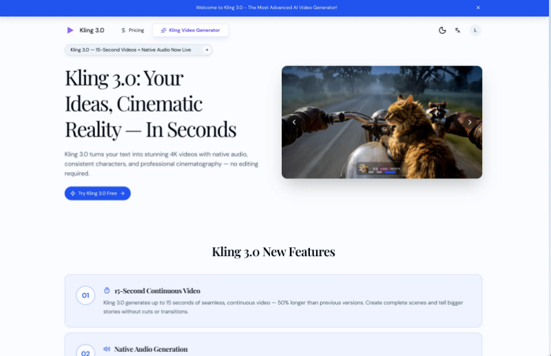 Скриншот Kling 3.0 - AI Video Director