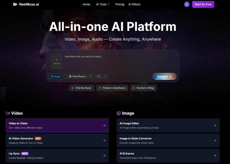 Скриншот ReelMuse AI