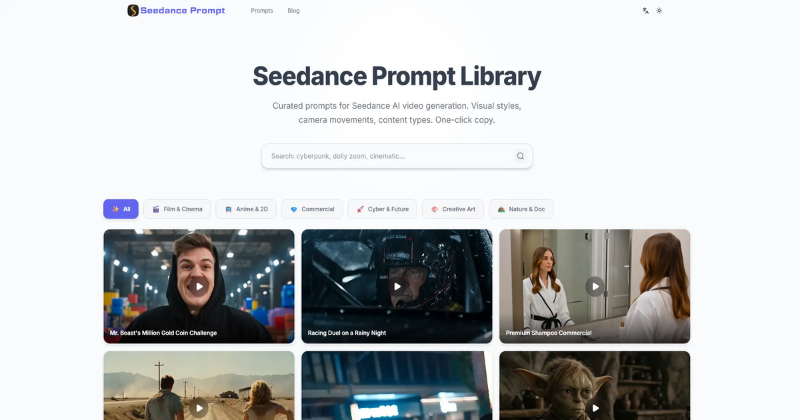 Скриншот Seedance 2.0 Prompt