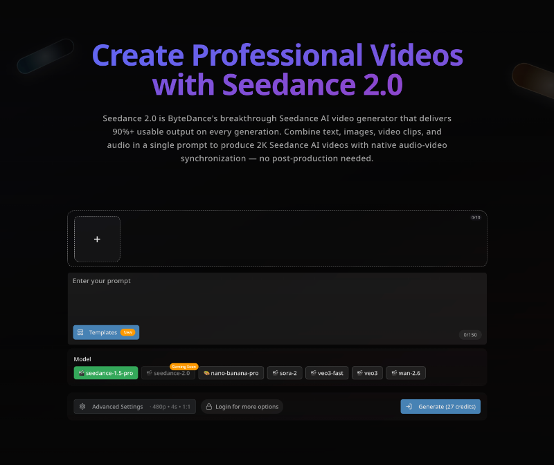 Скриншот Seedance 2.0 Video Studio