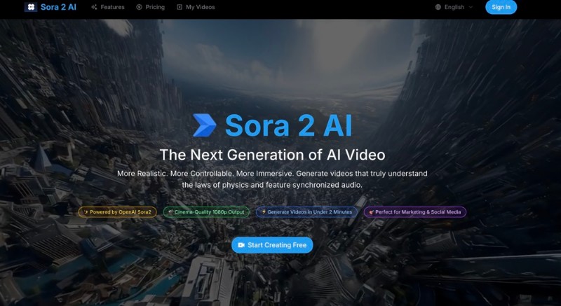 Скриншот Sora2 AI