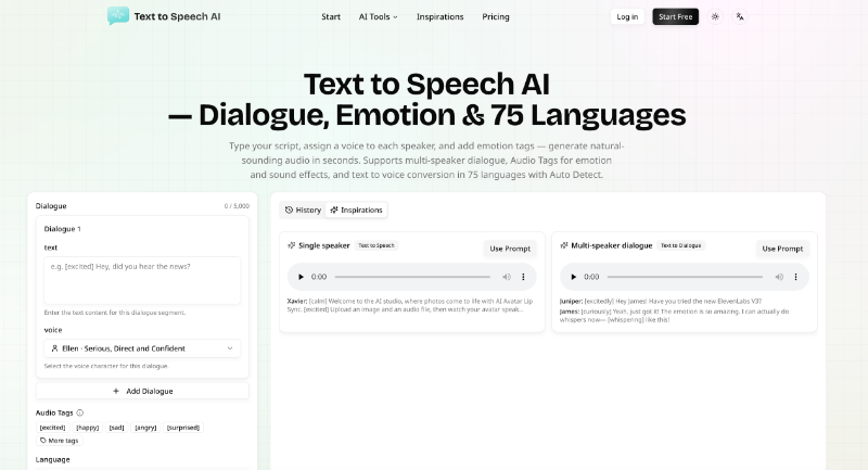 Скриншот Text to Speech AI