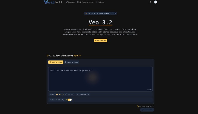 Скриншот Veo 3.2 AI Video Generator