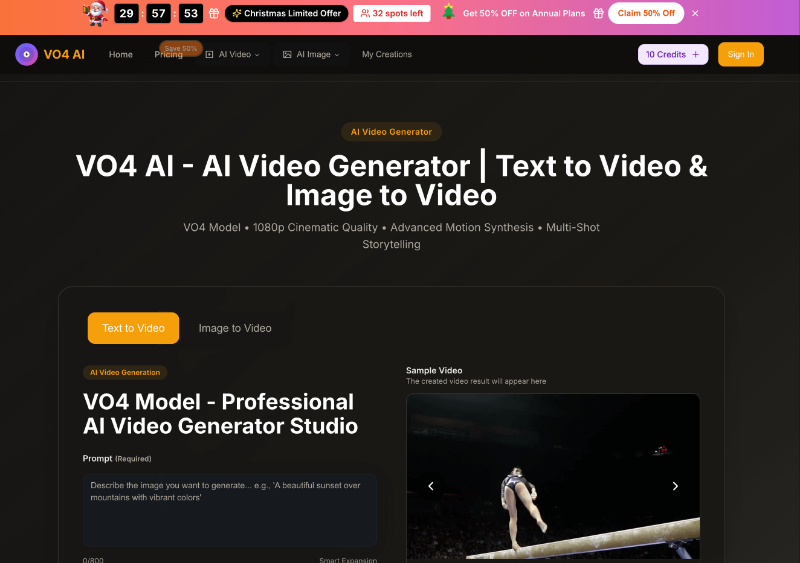 Скриншот vo4 video ai