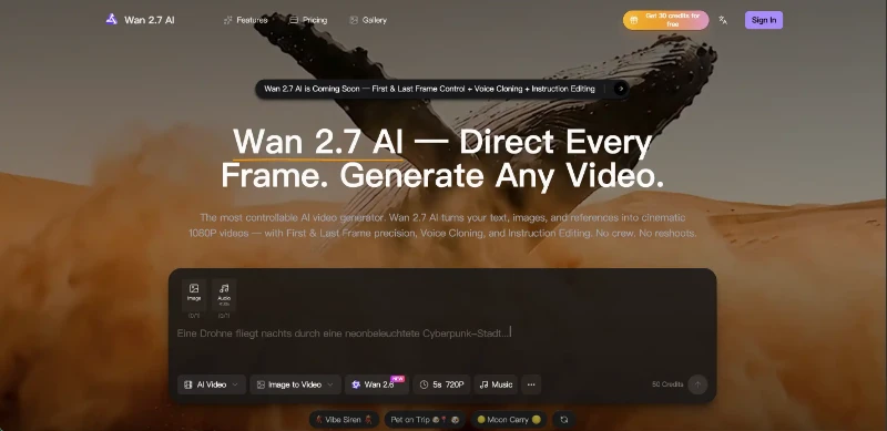 Скриншот Wan 2.7 AI Video