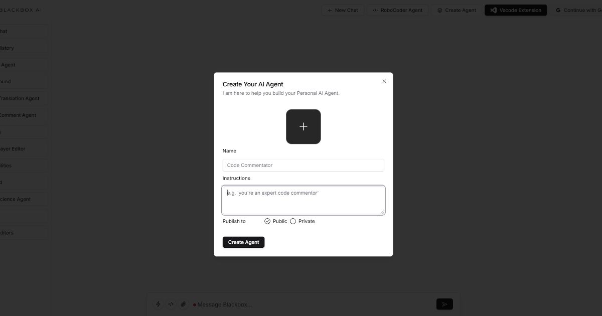 Скриншот Blackbox AI