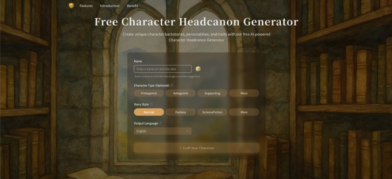 Скриншот Character Headcanon Generator
