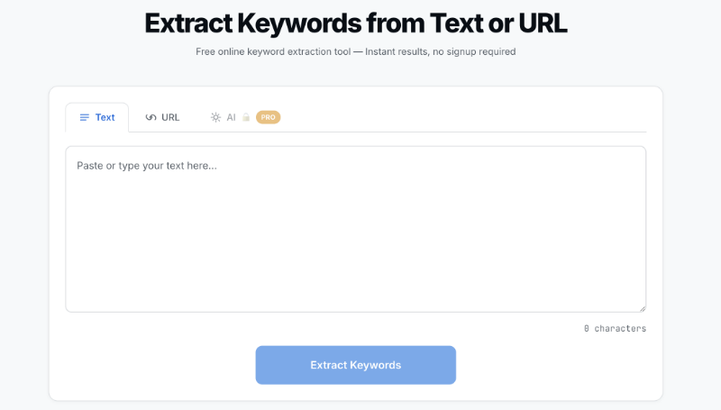 Скриншот ExtractKeywords