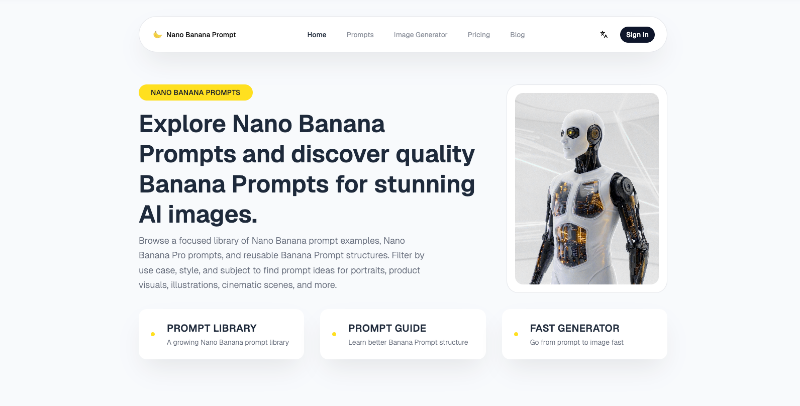 Скриншот Nano Banana Prompts