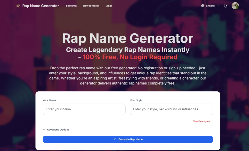 Скриншот Rap Name Generator