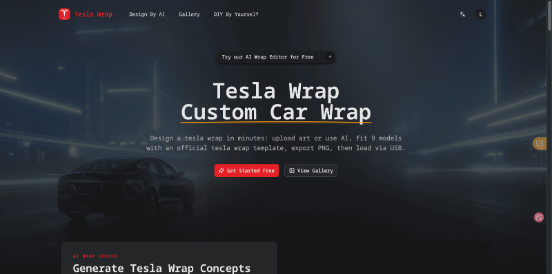 Скриншот Tesla Wrap
