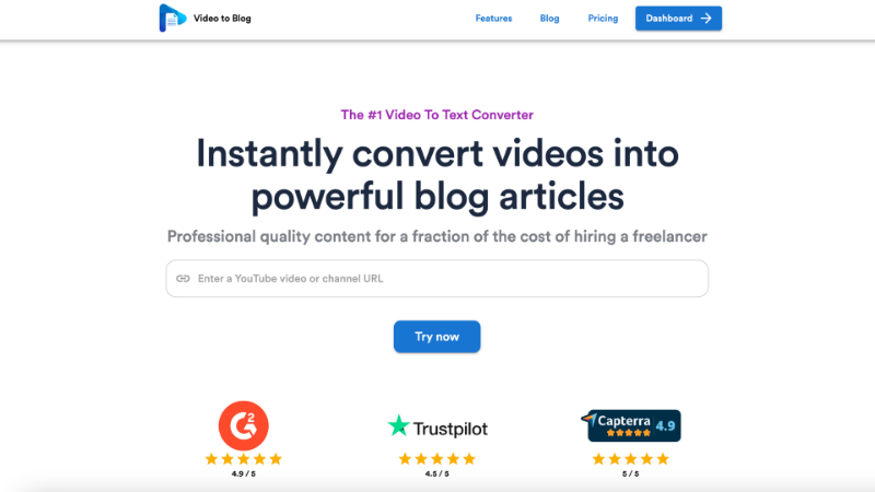 Скриншот Video To Blog