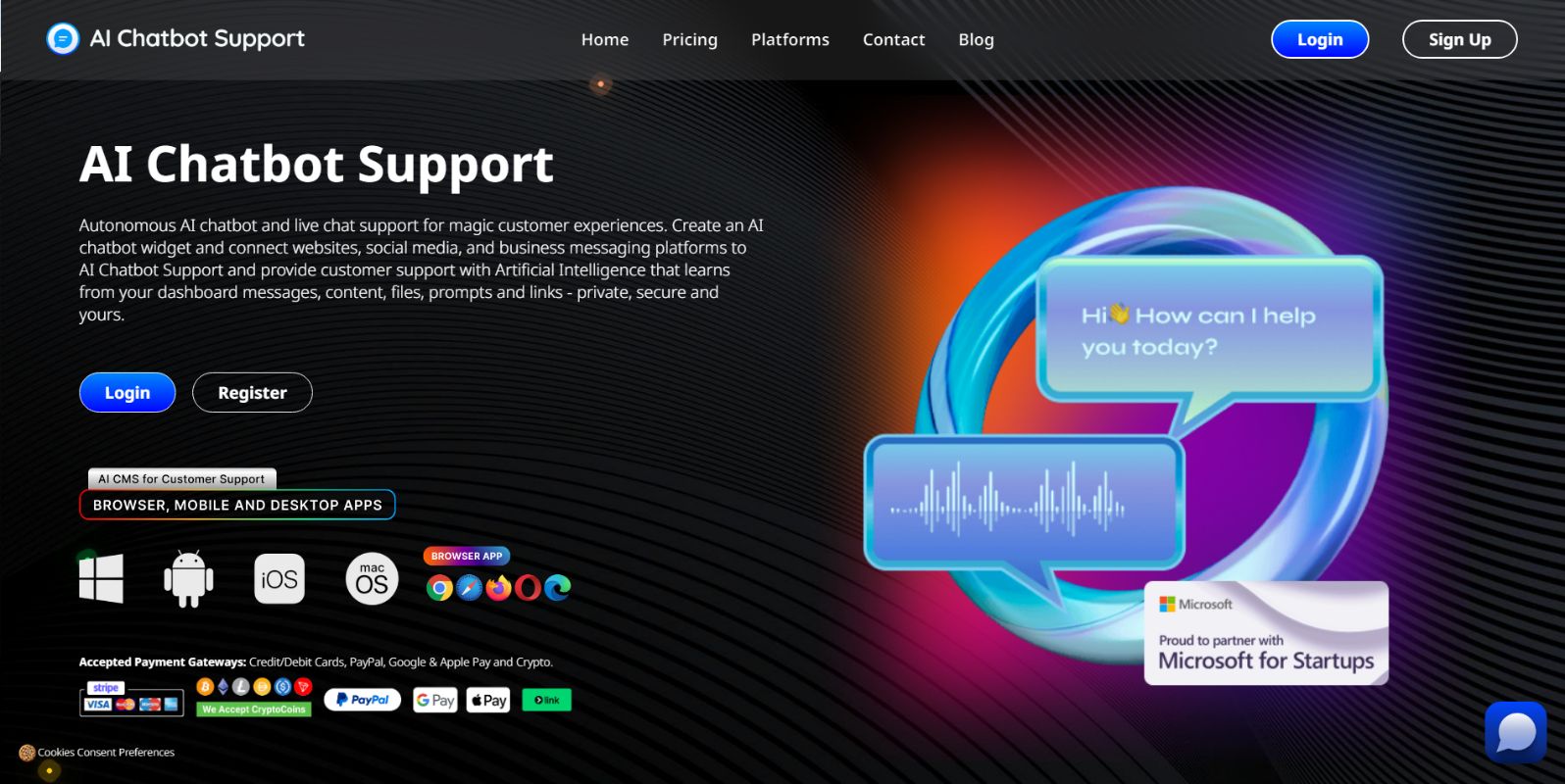Скриншот AI Chatbot Support