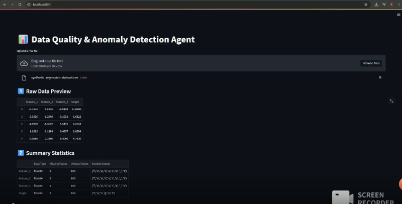 Скриншот DataQuality&Anomaly Detection Agent