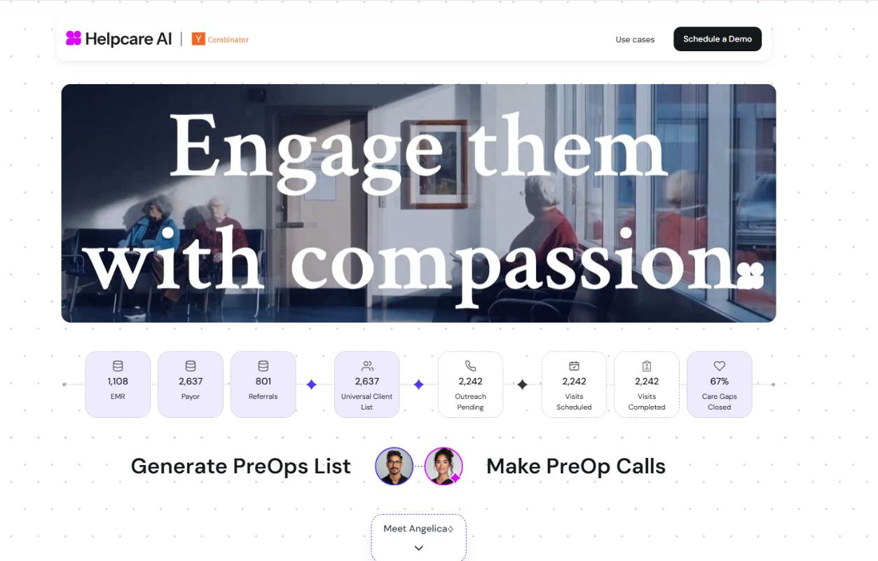 Скриншот Helpcare AI (YC F24)
