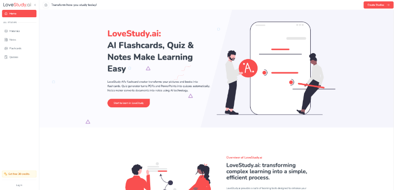 Скриншот LoveStudy.ai