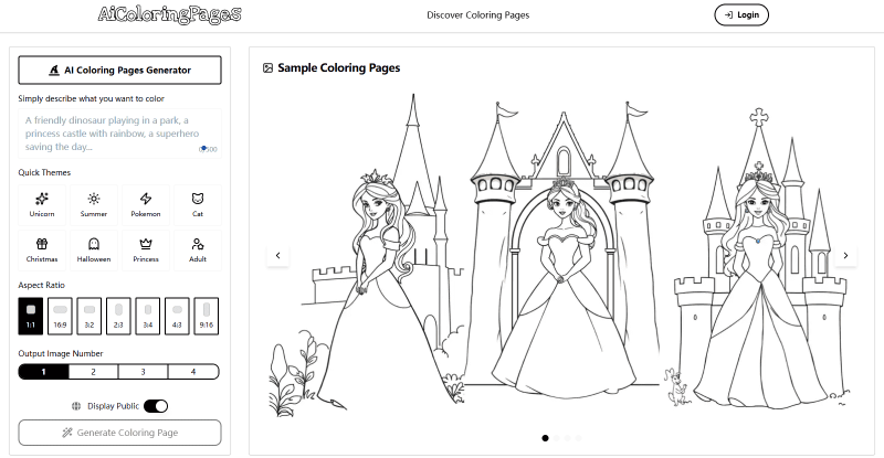 Скриншот AI Coloring Pages