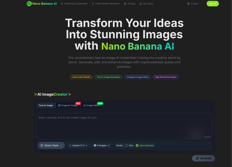 Скриншот AI Image Editor Agent