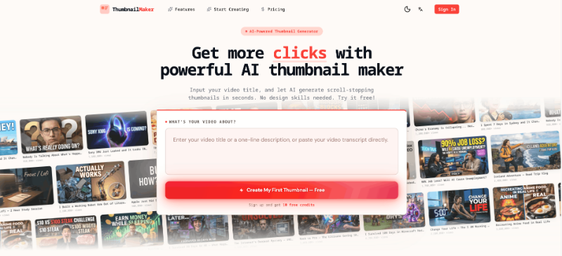 Скриншот Free AI Thumbnail Maker
