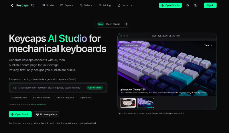 Скриншот Keycaps AI