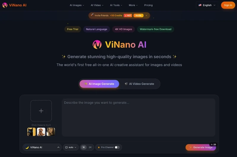 Скриншот ViNano AI