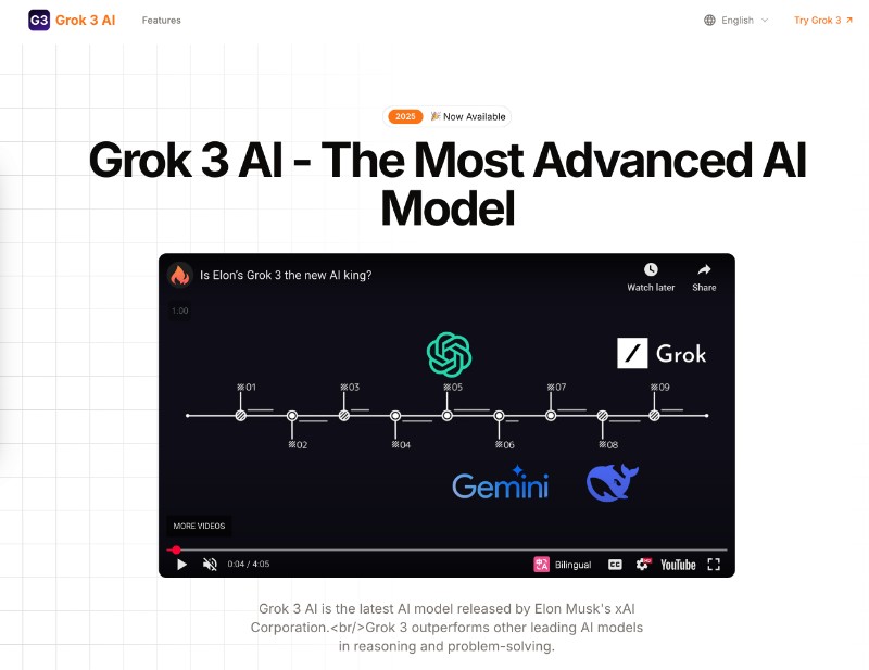 Скриншот Latest Grok 3 AI