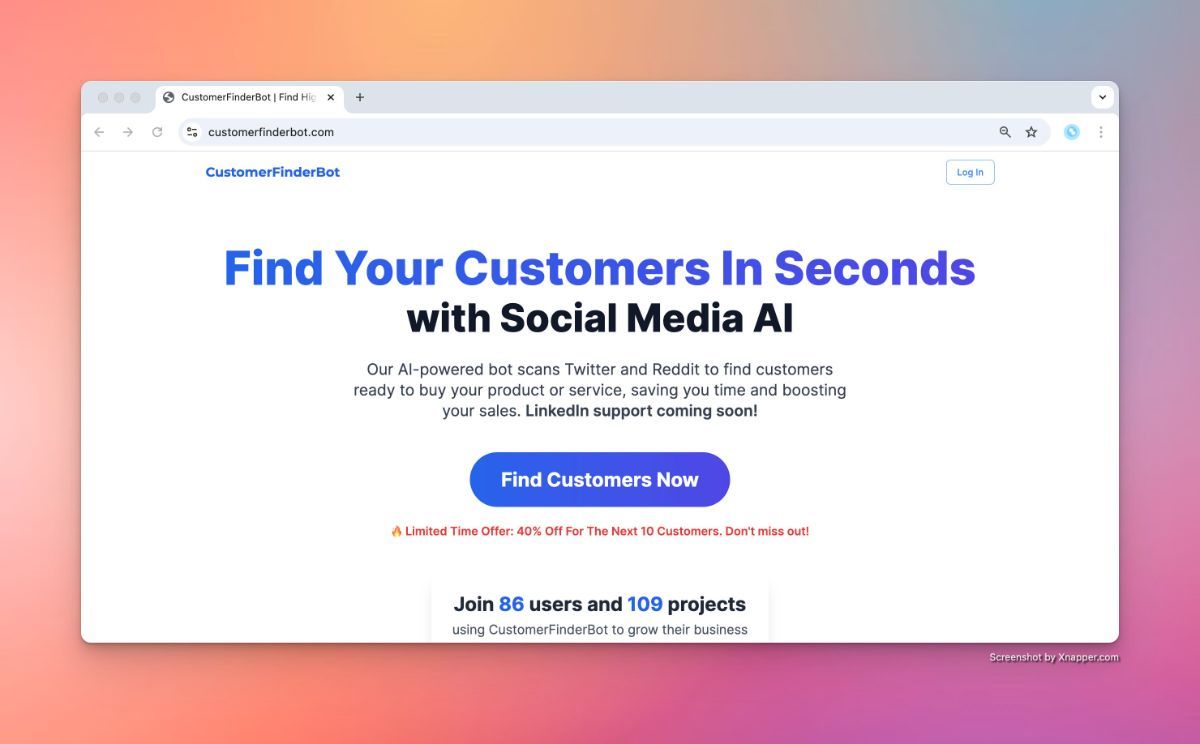 Скриншот CustomerFinderBot