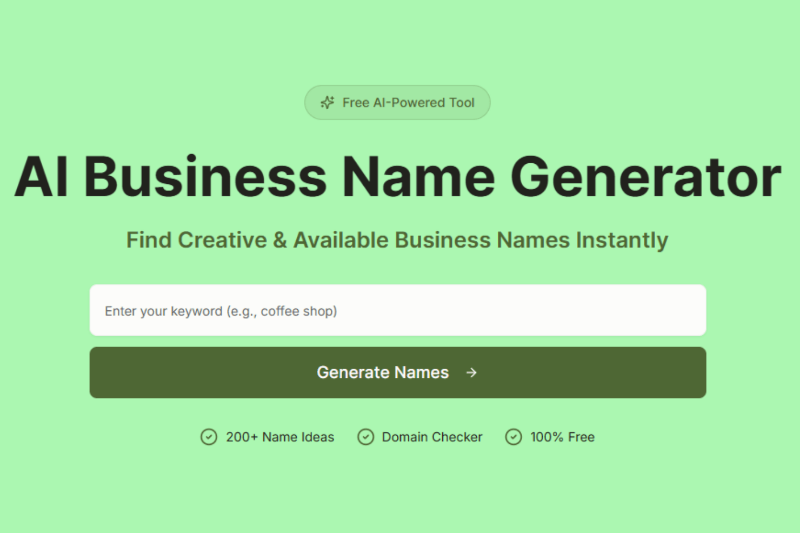 Скриншот AI Business Name Generator