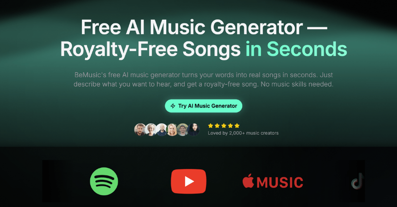 Скриншот BeMusic AI