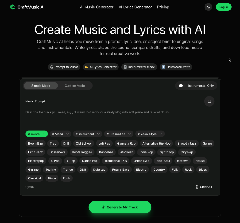 Скриншот CraftMusic AI