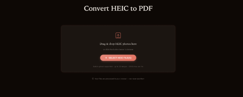 Скриншот HEICPDF.TO