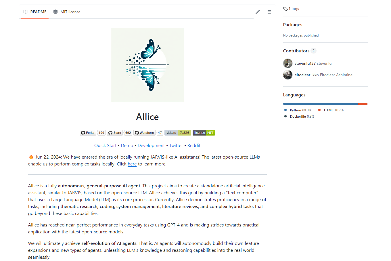 Скриншот AIlice