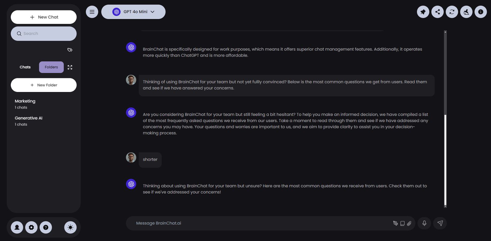 Скриншот BrainChat