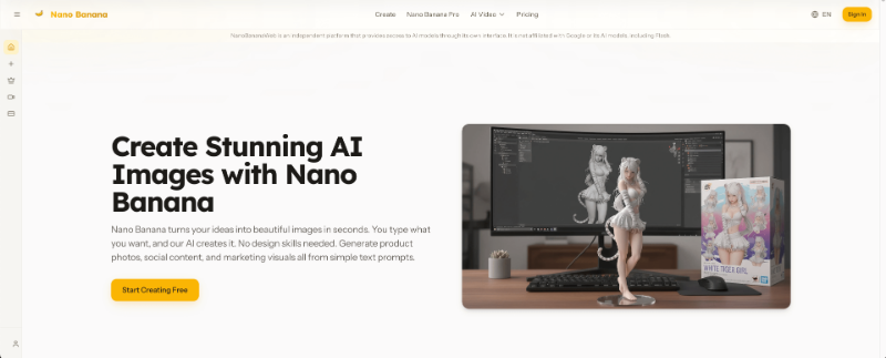 Скриншот Nano Banana Web