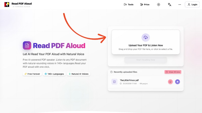 Скриншот Read PDF Aloud