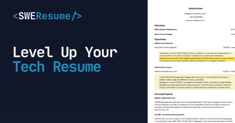 Скриншот SWE Resume